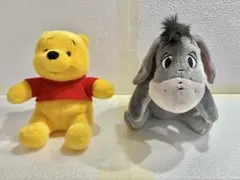 Disney ①「くまのプーさん」と②「ロバのイーヨー 」ぬいぐるみ２点セット
