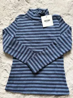 MOSCHINO ストライプ ハイネック長袖カットソー