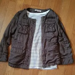 グリーンレーベルリラクシング ノーカラーブルゾン ジャケット