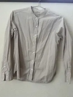 ピンクベージュ スタンドカラーシャツ 無印