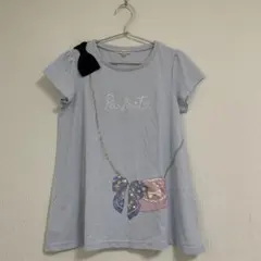 anyFAM 半袖Tシャツ パフスリーブ リボン柄　150のサムネイル