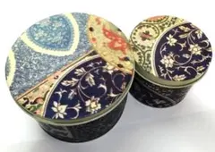アジアンテイスト小物収納ボックス缶