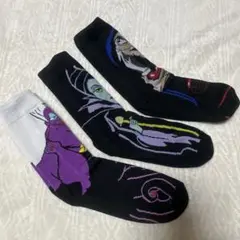 新品　ディズニー ヴィランズ クルー丈　靴下 ソックス　3足セット ハロウィン