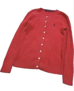 【ラルフローレンスポーツ ケーブルニット カーディガン レッド 赤 M】