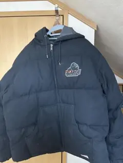 【タイムセール】XLARGE フード付きダウンジャケット XL ブラック