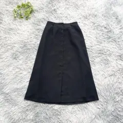 GERARD DAREL【9/M】前ボタン ロングスカート 黒 きれいめコーデのサムネイル