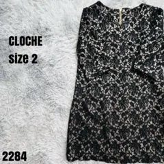 CLOCHE クロッシュ レース 七分袖 ワンピース ブラック 2 2284