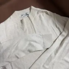 EDIFICE アイボリー クルーネックニット　大人　カジュアル　フレンチ