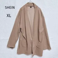 【シーイン】リブ編み ベージュ カーディガン 長袖　XL 大きめサイズ 羽織