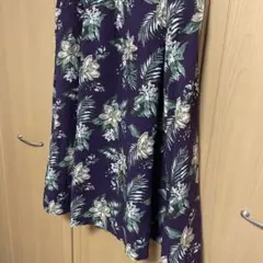ロペピクニック 花柄フレアロングスカート 紫色 Lサイズ