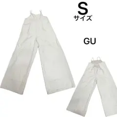 ジーユー GU　オーバーオール　オールインワン　ピンクベージュ　編み込み