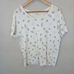 ピーナッツ スヌーピー総柄 半袖Tシャツ M 白 綿100% 11817303