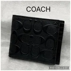 極美品　COACH コーチ　シグネチャー二つ折り財布xパスケース
