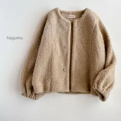hagumu ⿻ ボア ブルゾン 羽織り ショートコート ジャケット ルーズ