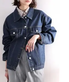 ゆるビッグシルエットのコットン&デニムジャケット