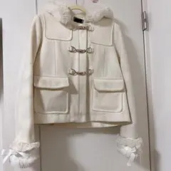 マーズ MARS ショートファーコート ホワイト リボン