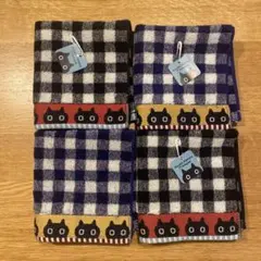 マタノアツコ　タオルハンカチ　黒紺4枚セット　未使用