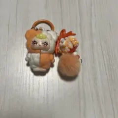 BABYTHREベイビースリーキーホルダー　ぷくっとアングリーフェイス　オレンジ