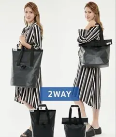 山善　WPO 防水2WAYトートバッグ ブラック