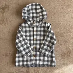 ZARABABY ZARAKIDS ギンガムチェックフード付コート　104
