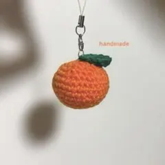 みかん キーホルダー ❃ハンドメイド かぎ針 韓国 編み物 ❃ オレンジ