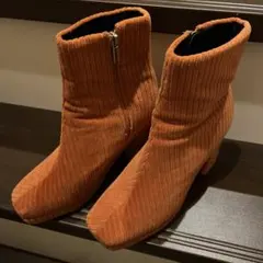 スクエアトゥHブーツ JEANASIS ジーナシス ブーツ オレンジ