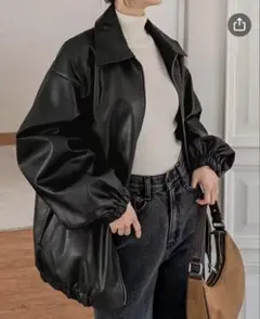 Dazyフェイクレザーブルゾン レザージャケット オーバーサイズ