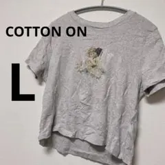 COTTON ON グレー 天使イラスト 半袖　Tシャツ L レディースのサムネイル