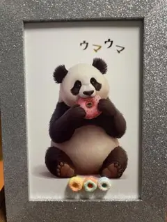 AIアート★ドーナツを食べるパンダ★ハンドメイド