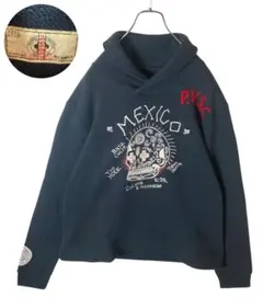 サニースポーツ×ビームスコラボ メキシコ×スカルプリントショールカラースウェットのサムネイル