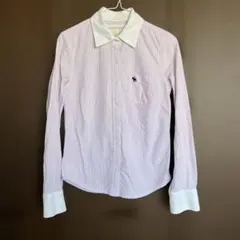 レディース　Abercrombie & Fitch ストライプ長袖シャツ M