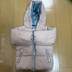 ピンク フード付きダウンコート　100