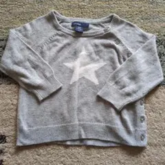 babyGap グレー 星モチーフ 長袖ニット 0-6ヶ月　60cm