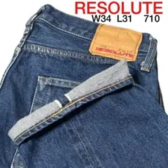 美品　RESOLUTE 710 W34 デニム　日本製　セルビッチ　濃紺