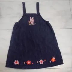 ホットビスケット　ミキハウス　100　ワンピース　デニム　うさぎ