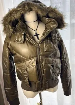光沢　Y2K fur down jacket 平成ギャル archive ダウン