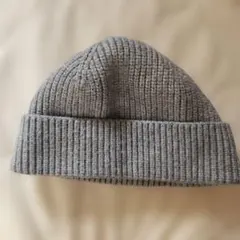 グレー リブ編み ニット帽キッズ
