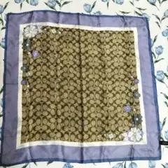 COACH 花柄 シグネチャー柄 シルク スカーフ 未使用