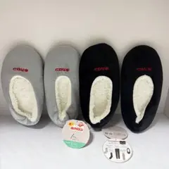 【新品未使用】ホカロン 黒 グレー スリッパ ルームシューズ