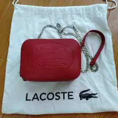 LACOSTE チェーンショルダーバッグ　レッドのサムネイル