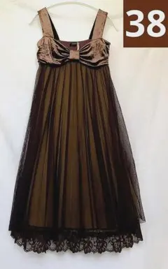 MAITRESSE ノースリーブ 切替 ドレス ワンピース プリーツ チュール