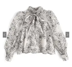 GRL 花柄シアーボウタイブラウス
