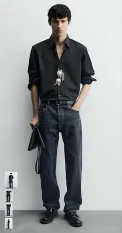 【新品未使用】ZARA ザラ ストレートフィット デニム 濃厚ブルー JP31