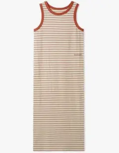 ジェラートピケ　カラフルボーダータンクワンピース　RED