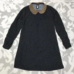 ◆イーハイフンワールドギャラリー ひざ丈ワンピース（ブラック）◆