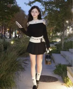 Darichショルダーオープンニットセットアップ