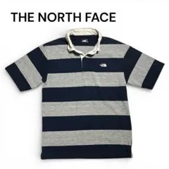美品 ノースフェイス ボーダー ポロシャツ nt22035 ネイビー 紺 白 S