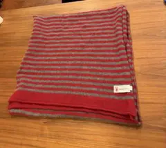 Robert Sim 赤✖️グレー　ストライプ ストール(値下げ)