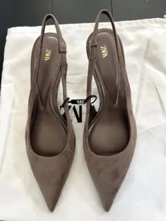 ZARA ブラウン スリングバックパンプス 39