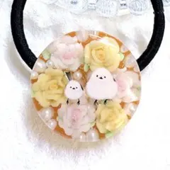 ④-⑫レジンヘアゴム。スターフラワー。シマエナガ。ピンク。イエロー